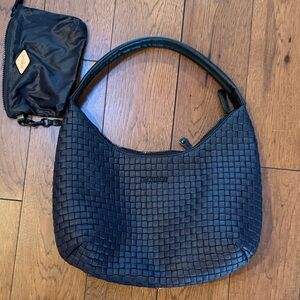 MZ Wallace Black Woven Shoulder Hobo Bag